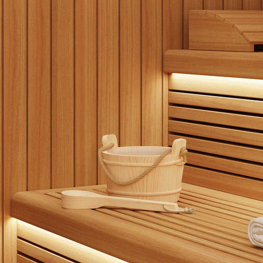 Sauna Emmer 2 pcs Bruin Massief Vurenhout en Hennep is nu te koop bij PeponiXL, paradijselijk wonen!
