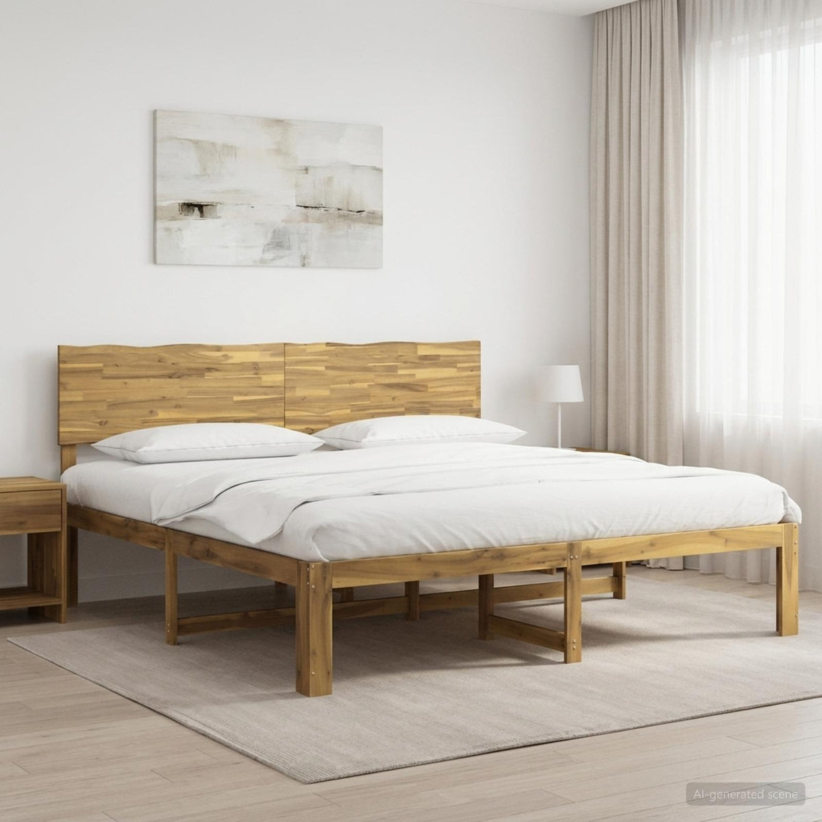 vidaXL Tweepersoonsbed met hoofdeinde ROSTOCK Wit 180 x 200 cm