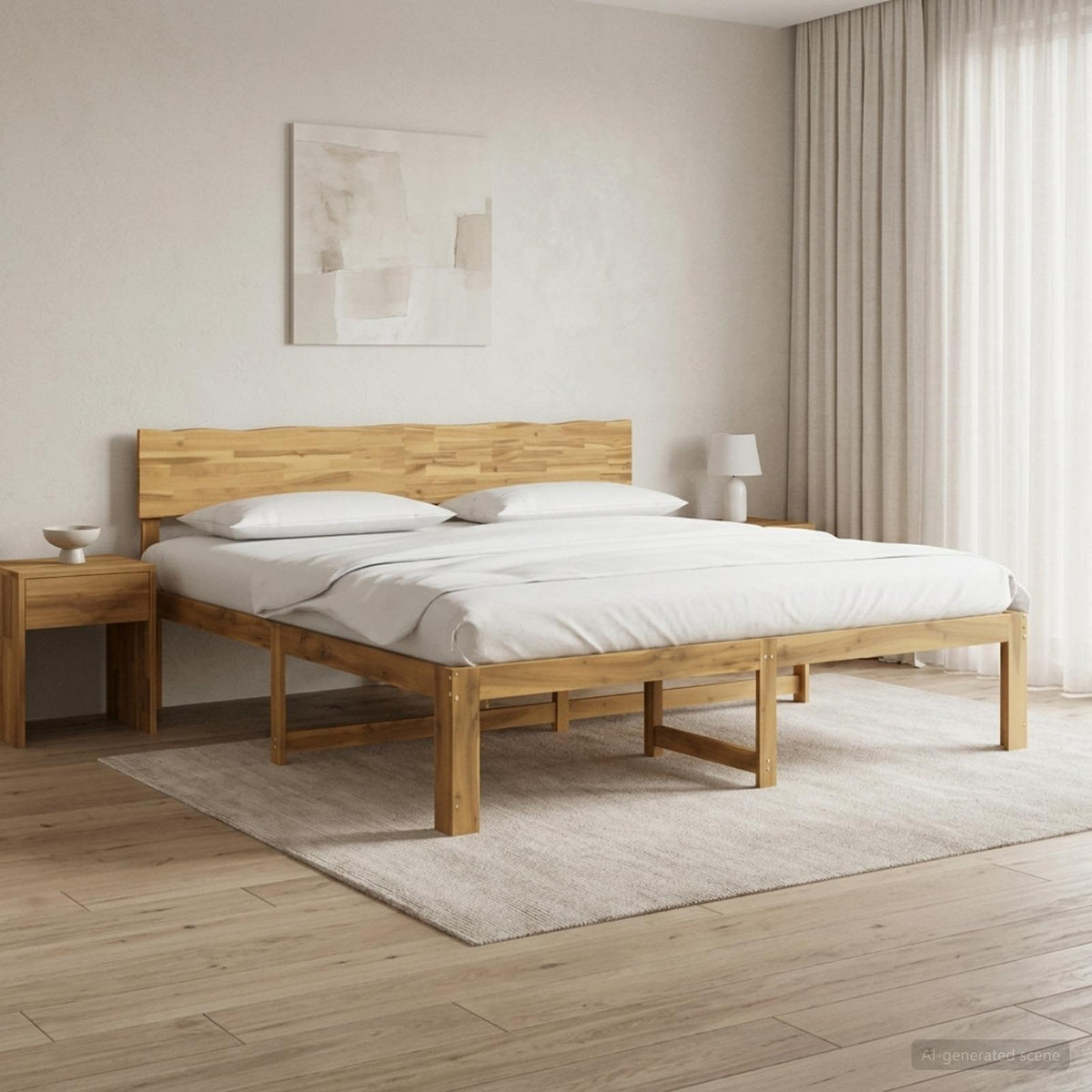 Tweepersoonsbed met hoofdeinde ROSTOCK Wit 180 x 200 cm is nu te koop bij PeponiXL, paradijselijk wonen!