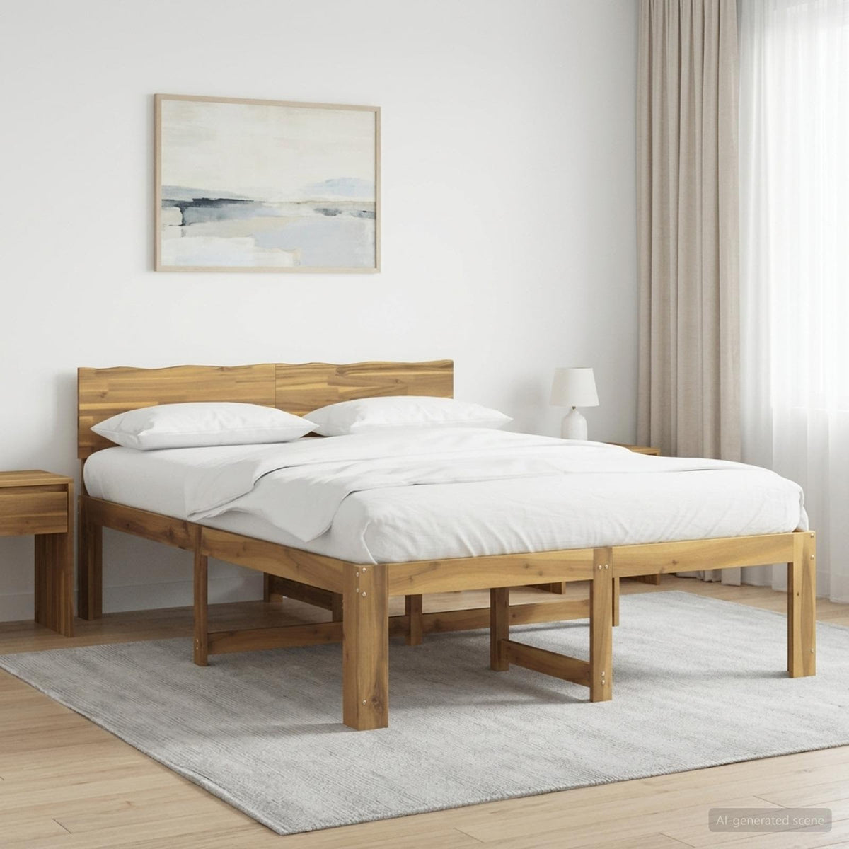 vidaXL Tweepersoonsbed met hoofdeinde ROSTOCK Wit 150 x 200 cm