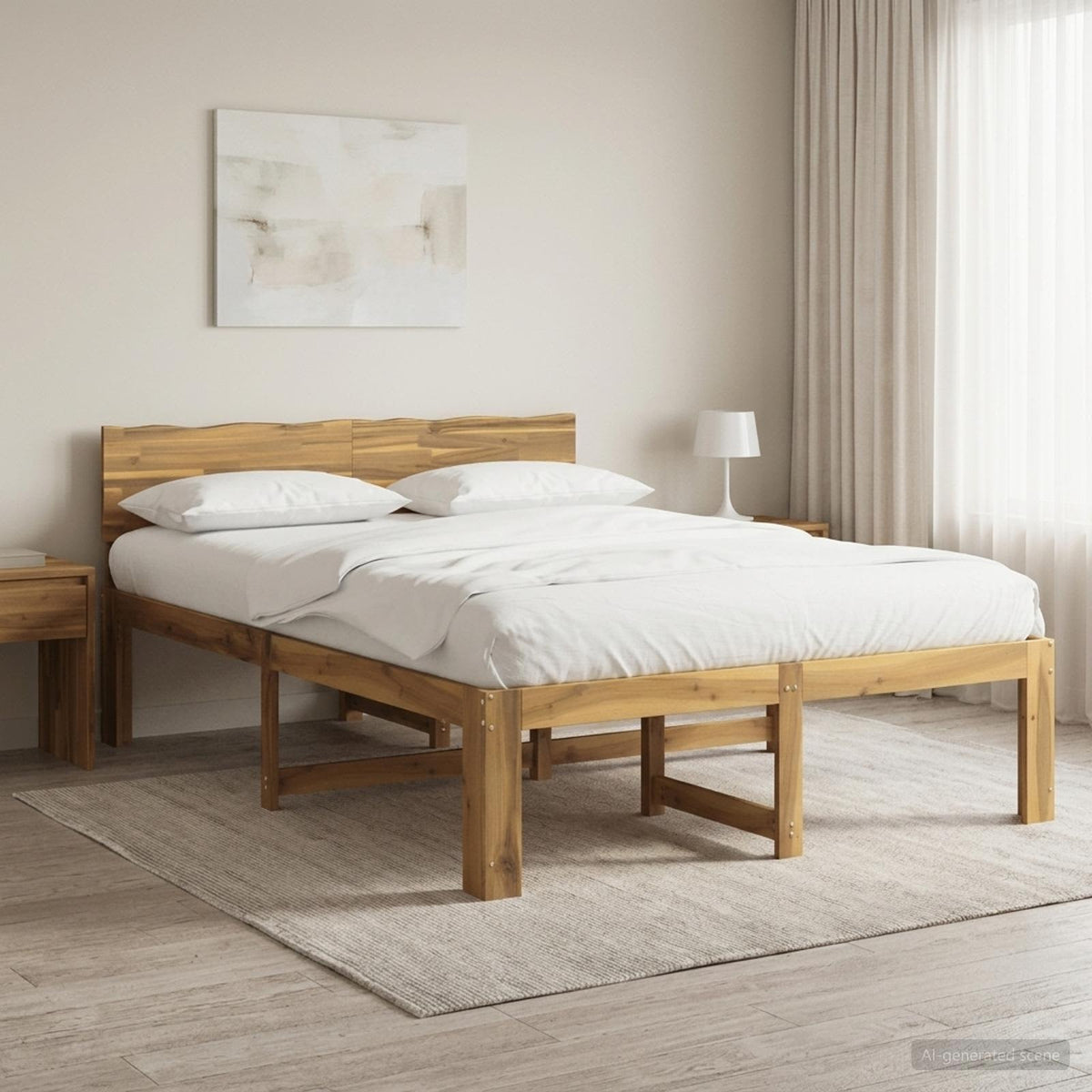 vidaXL Tweepersoonsbed met hoofdeinde ROSTOCK Wit 160 x 200 cm