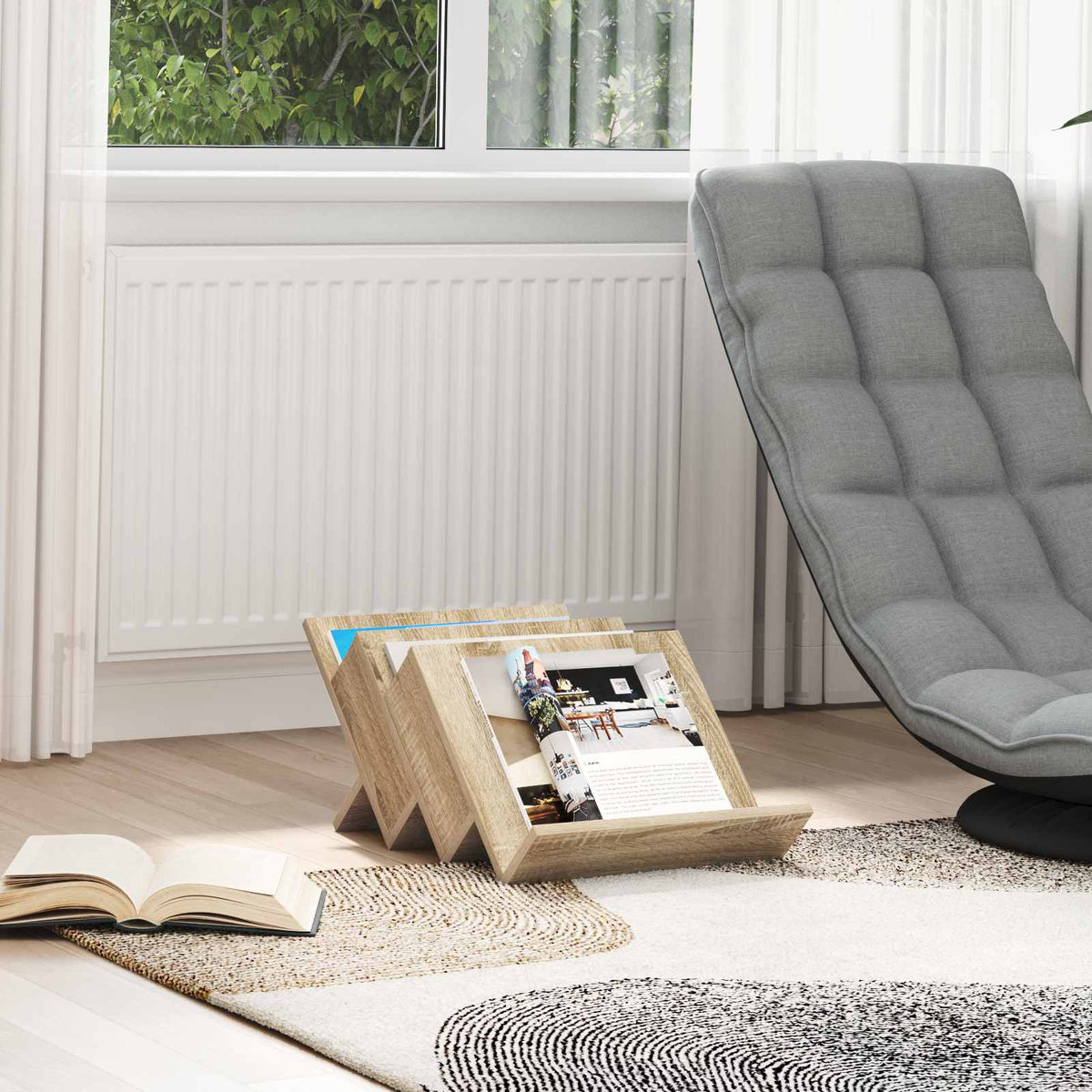 Tijdschrift Rek Sonoma Eiken 53 x 40 x 28,5 cm Bewerkt hout is nu te koop bij PeponiXL, paradijselijk wonen!