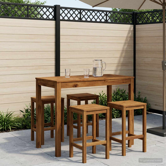 Tuinbar Tafel Naturel 108,5 x 55 x 105 cm Massief Acaciahout is nu te koop bij PeponiXL, paradijselijk wonen!
