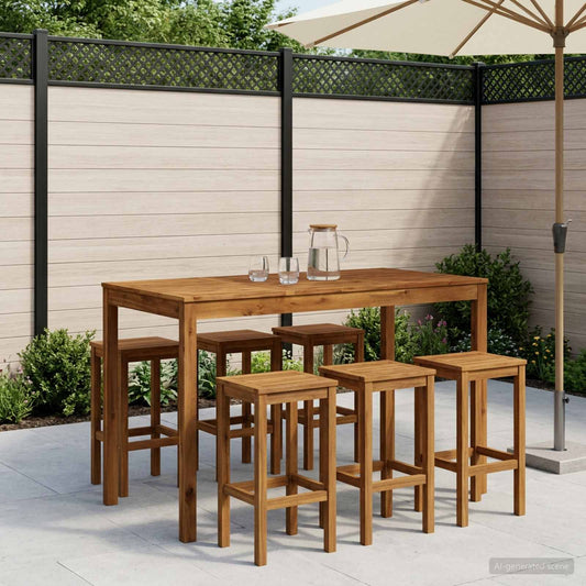 Tuinbar Tafel Naturel 141 x 80,5 x 105 cm Massief Acaciahout is nu te koop bij PeponiXL, paradijselijk wonen!