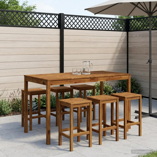 Tuinbar Tafel Naturel 180 x 88,5 x 105 cm Massief Acaciahout is nu te koop bij PeponiXL, paradijselijk wonen!