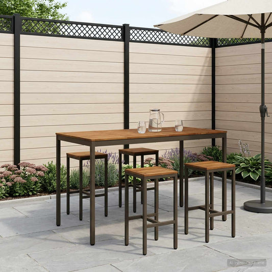 Tuinbar Tafel NAARDEN Natuurlijk en Koffie 180 x 88,5 x 105 cm is nu te koop bij PeponiXL, paradijselijk wonen!
