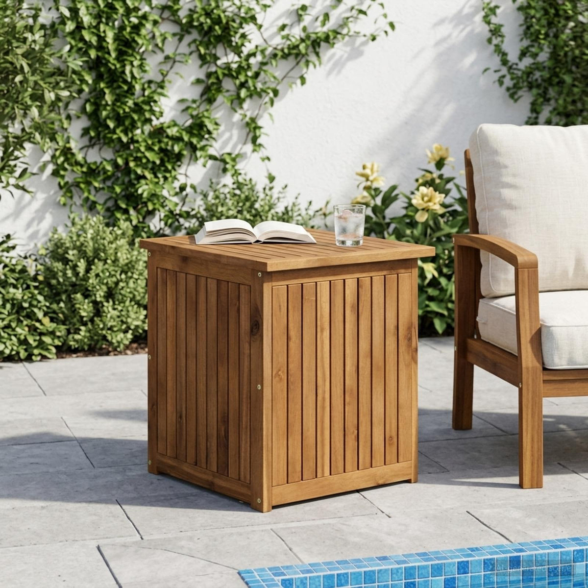 vidaXL Tuinopslagdoos LAREN Massief Acaciahout 48,5 x 49 x 53,5 cm