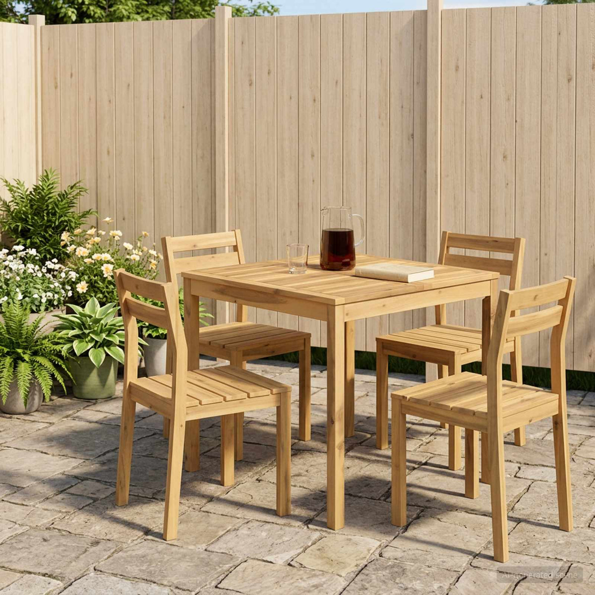 Tuindiner tafel Witgewassen 80 x 80,5 x 75 cm is nu te koop bij PeponiXL, paradijselijk wonen!