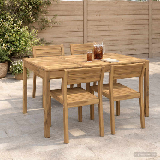 Tuindiner tafel Wit 147 x 88,5 x 75 cm Massief Acaciahout is nu te koop bij PeponiXL, paradijselijk wonen!