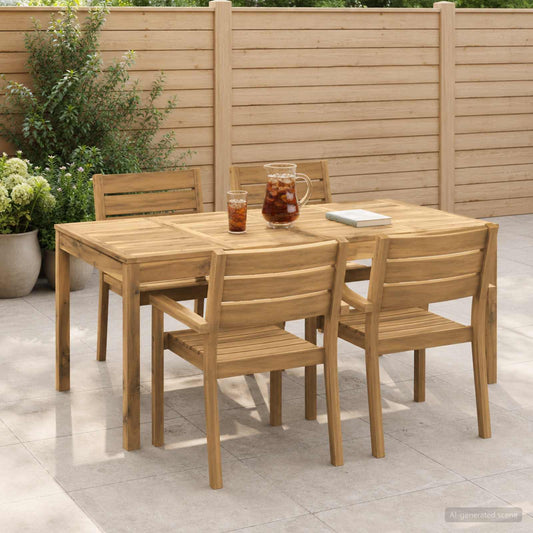 Tuindiner tafel Wit 180 x 88,5 x 75 cm Massief Acaciahout is nu te koop bij PeponiXL, paradijselijk wonen!