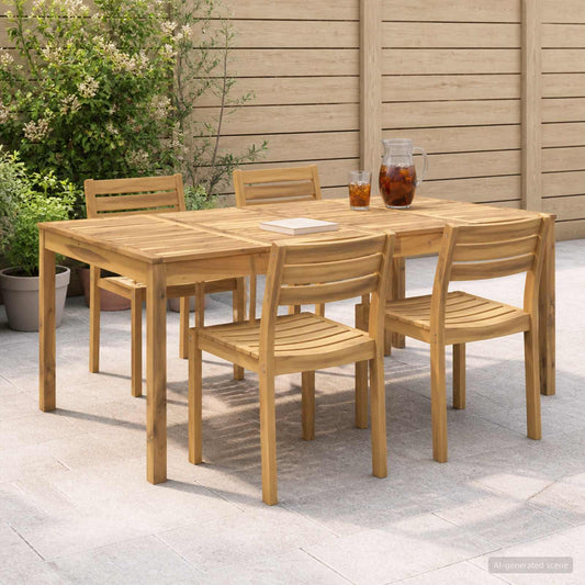 Tuindiner tafel Wit 196 x 100,5 x 75 cm Massief Acaciahout is nu te koop bij PeponiXL, paradijselijk wonen!