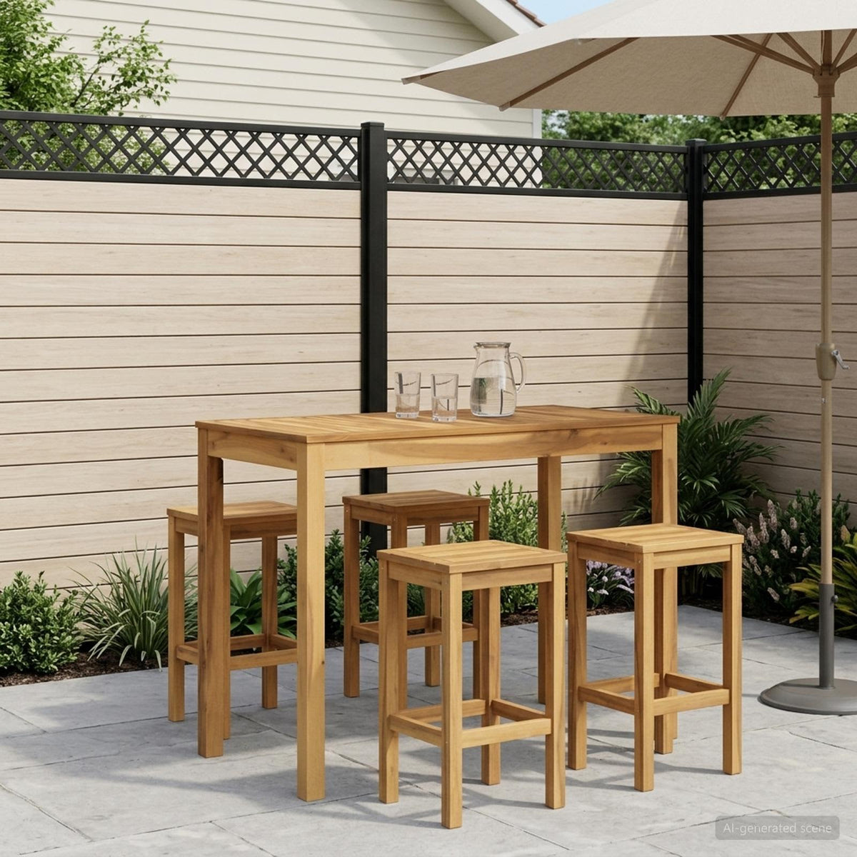 Tuinbar Tafel Wit 108,5 x 55 x 105 cm Massief Acaciahout is nu te koop bij PeponiXL, paradijselijk wonen!