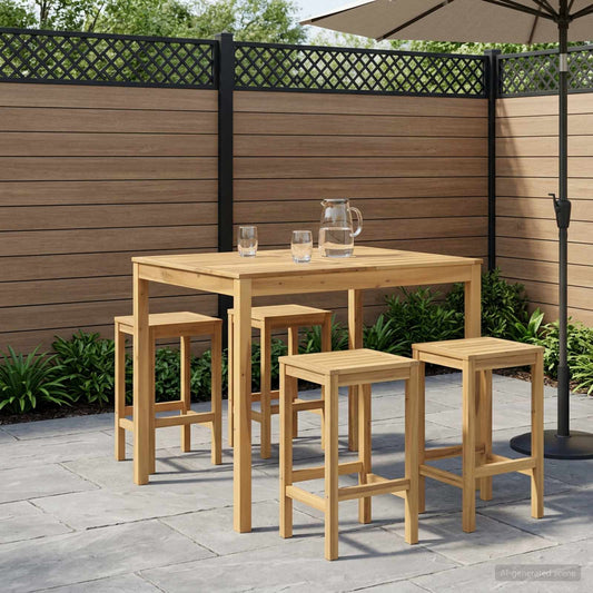 Tuinbar Tafel Wit 110 x 108,5 x 105 cm Massief Acaciahout is nu te koop bij PeponiXL, paradijselijk wonen!