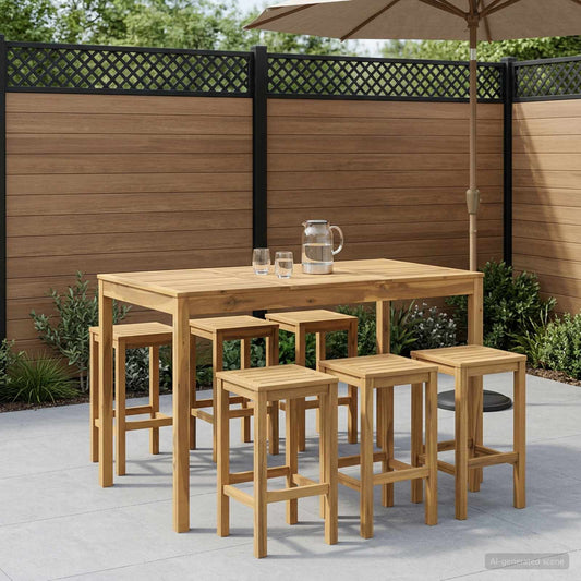 Tuinbar Tafel Wit 147 x 88,5 x 105 cm Massief Acaciahout is nu te koop bij PeponiXL, paradijselijk wonen!