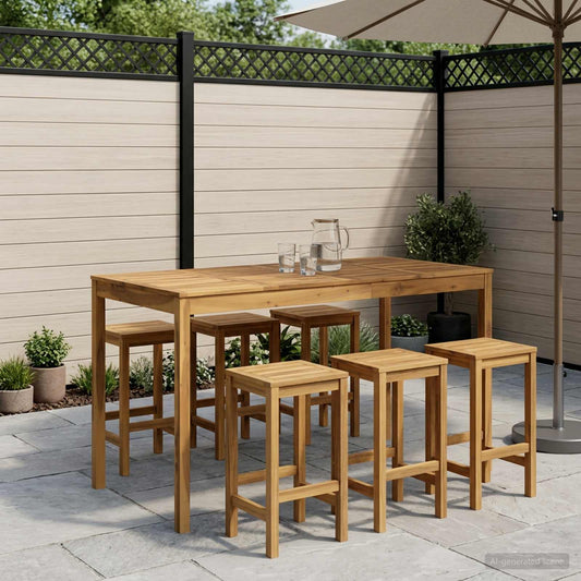 Tuinbar Tafel Wit 180 x 88,5 x 105 cm Massief Acaciahout is nu te koop bij PeponiXL, paradijselijk wonen!