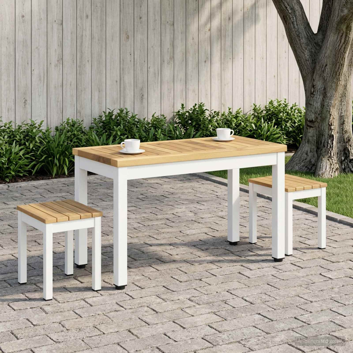Salontafel Wit 60,5 x 30 x 36 cm Massief Acaciahout is nu te koop bij PeponiXL, paradijselijk wonen!