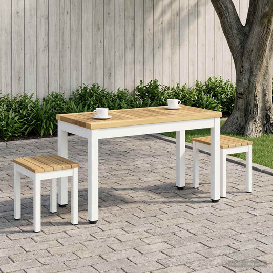 Salontafel Wit 60,5 x 30 x 36 cm Massief Acaciahout is nu te koop bij PeponiXL, paradijselijk wonen!