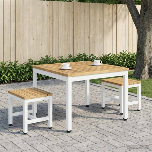 Salontafel Wit 60 x 60,5 x 36 cm Massief Acaciahout is nu te koop bij PeponiXL, paradijselijk wonen!