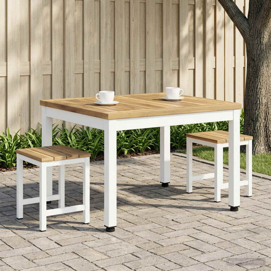 Salontafel Wit 49 x 60,5 x 36 cm Massief Acaciahout is nu te koop bij PeponiXL, paradijselijk wonen!