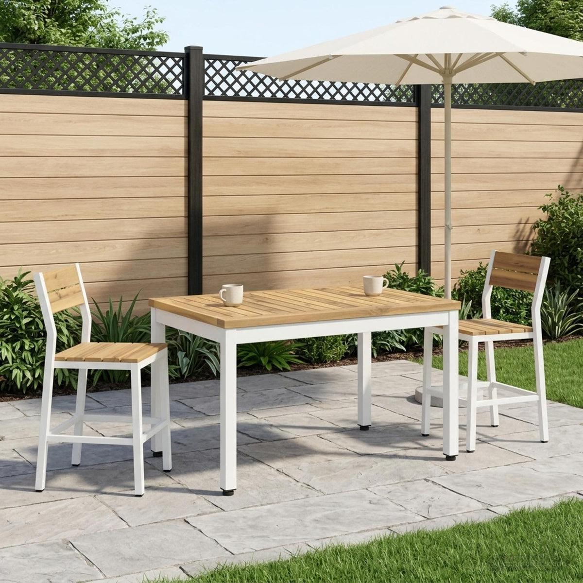 Salontafel Wit 49 x 68,5 x 36 cm Massief Acaciahout is nu te koop bij PeponiXL, paradijselijk wonen!