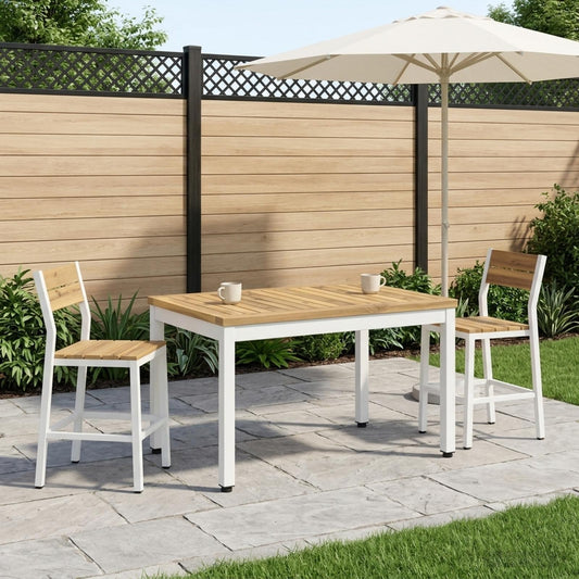 Salontafel Wit 49 x 68,5 x 36 cm Massief Acaciahout is nu te koop bij PeponiXL, paradijselijk wonen!