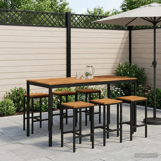 Tuinbar Tafel NAARDEN Wit en zwart 180 x 88,5 x 105 cm is nu te koop bij PeponiXL, paradijselijk wonen!