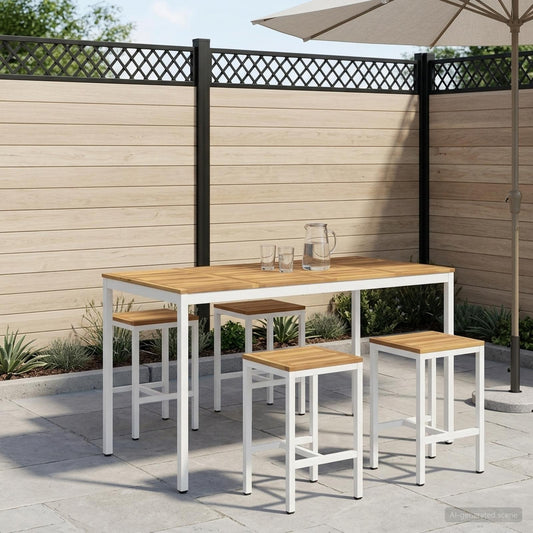 Tuinbar Tafel NAARDEN Wit 180 x 88,5 x 105 cm is nu te koop bij PeponiXL, paradijselijk wonen!