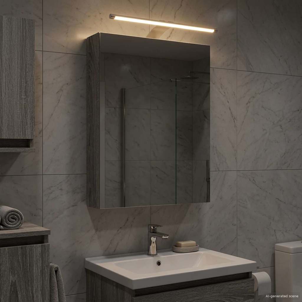 vidaXL Badkamer spiegelkast Grijs Sonoma 40 x 10,5 x 60,5 cm