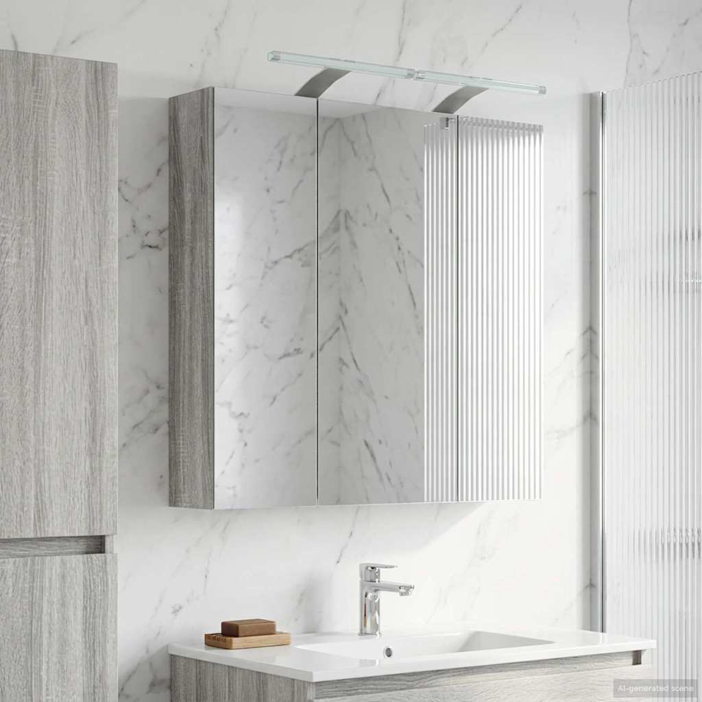 vidaXL Badkamer spiegelkast Grijs Sonoma 70 x 14,5 x 70 cm
