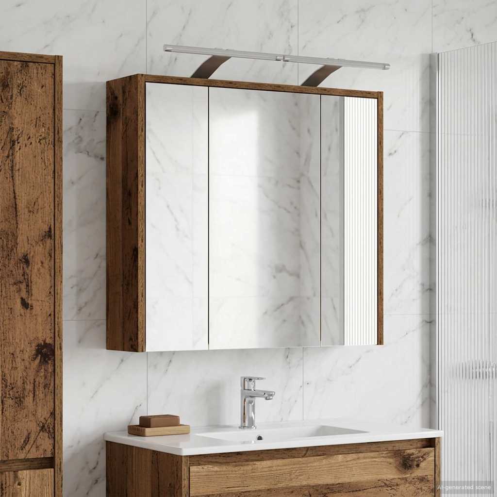 vidaXL Badkamer spiegelkast Oudhout 63,5 x 16 x 62,5 cm Bewerkt hout