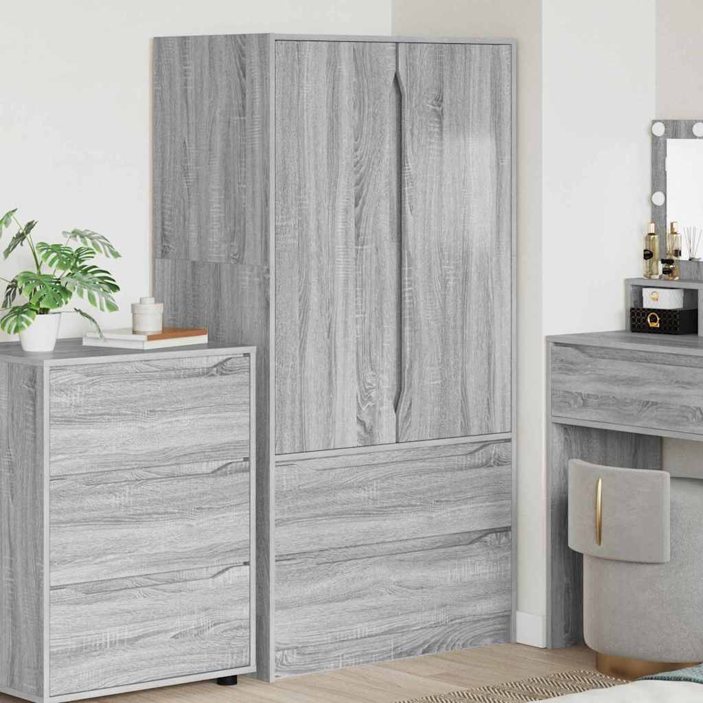 Kledingkast Grijze Sonoma 79,5 x 49 x 156 cm Geconstrueerd hout is nu te koop bij PeponiXL, paradijselijk wonen!