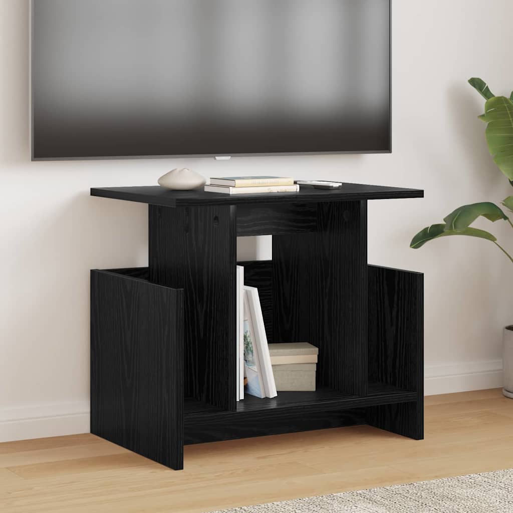 TV-standaard Zwart Eiken 50 x 35 x 45 cm Bewerkt hout is nu te koop bij PeponiXL, paradijselijk wonen!