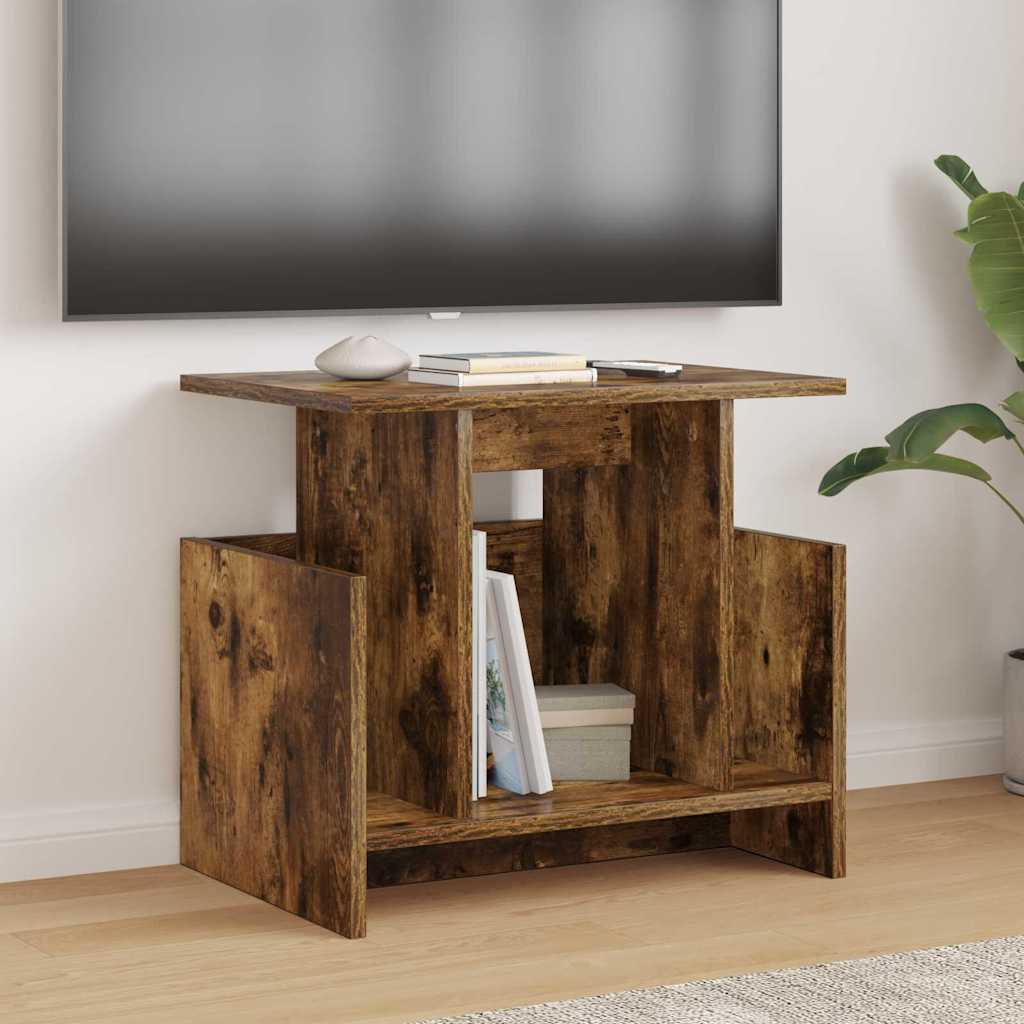 TV-standaard 2 pcs Gerookt eiken 50 x 35 x 45 cm Bewerkt hout is nu te koop bij PeponiXL, paradijselijk wonen!