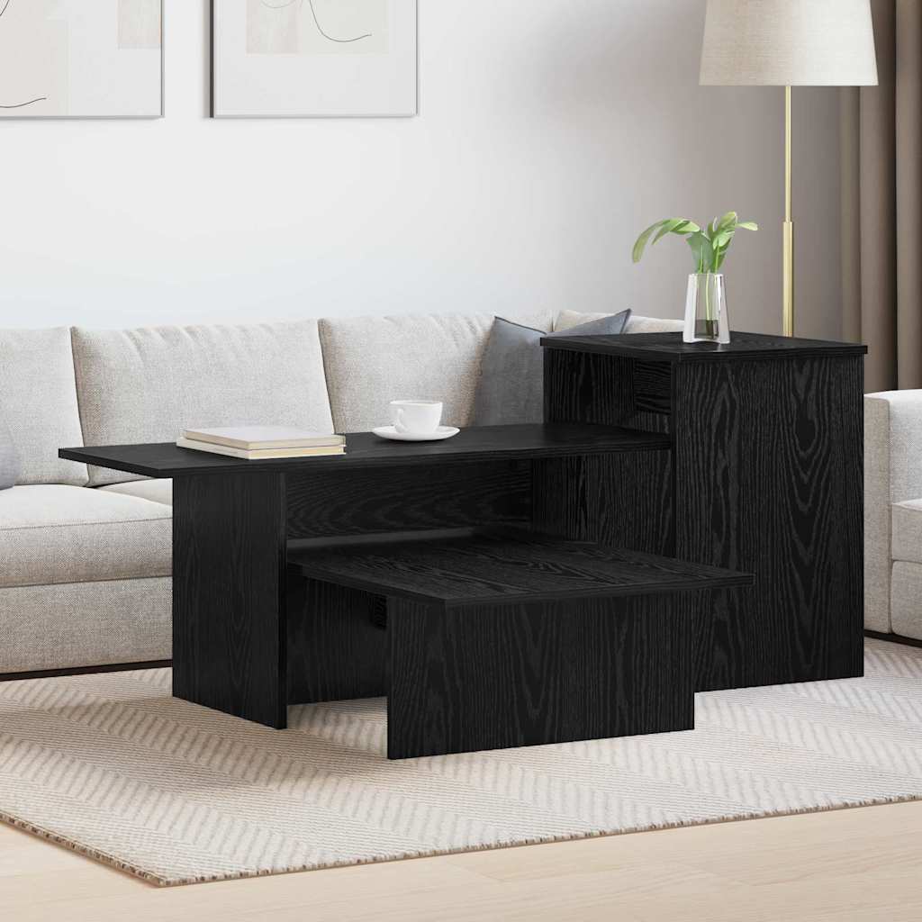 Wandtafel Zwart Eiken 91,5 x 35 x 38,5 cm Bewerkt hout is nu te koop bij PeponiXL, paradijselijk wonen!