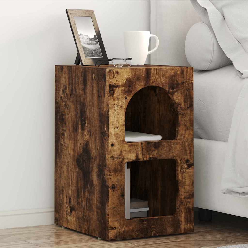 Nachtkastje 2 pcs Gerookt eiken 29,5 x 33,5 x 50 cm is nu te koop bij PeponiXL, paradijselijk wonen!