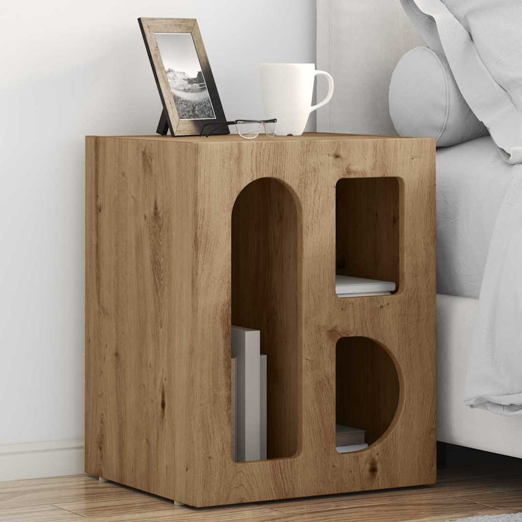 Nachtkastje 2 pcs Artisan Eiken 40 x 35 x 50 cm Bewerkt hout is nu te koop bij PeponiXL, paradijselijk wonen!