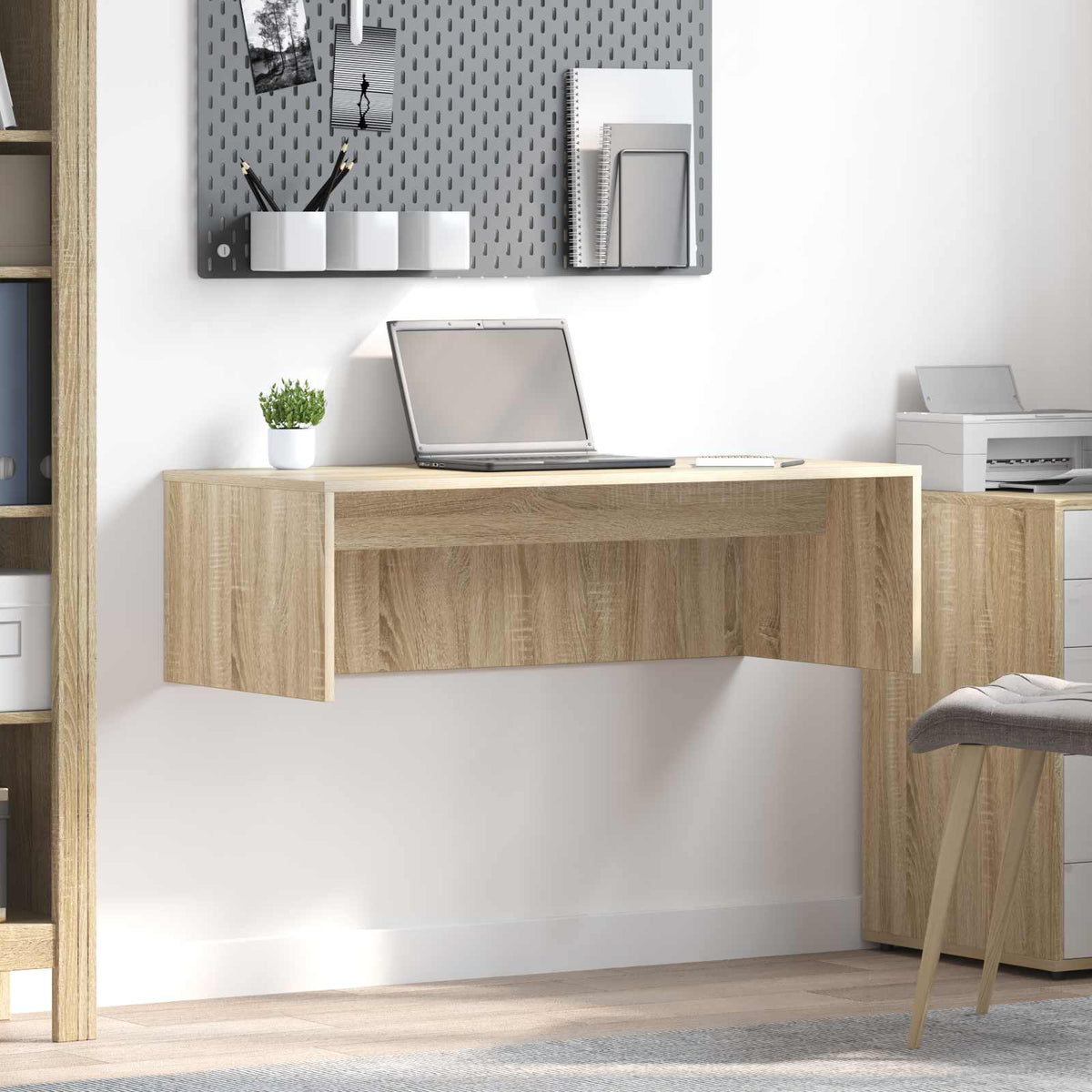 Wandbureau Sonoma Eiken 100 x 45 x 30 cm Bewerkt hout is nu te koop bij PeponiXL, paradijselijk wonen!