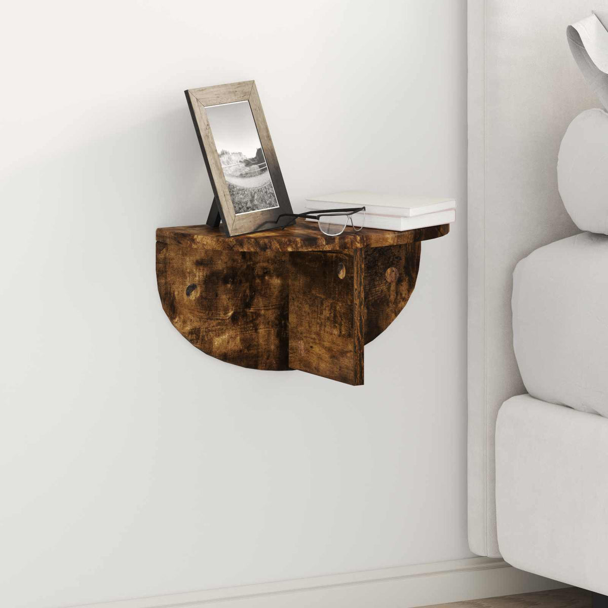 Wandplank 2 pcs Gerookt eiken 38 x 19 x 19 cm Bewerkt hout is nu te koop bij PeponiXL, paradijselijk wonen!