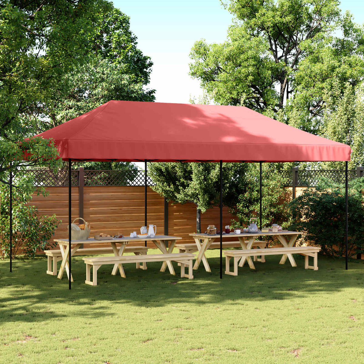 Partytent Bordeauxrood 292 x 580 x 315 cm Oxford Stof is nu te koop bij PeponiXL, paradijselijk wonen!