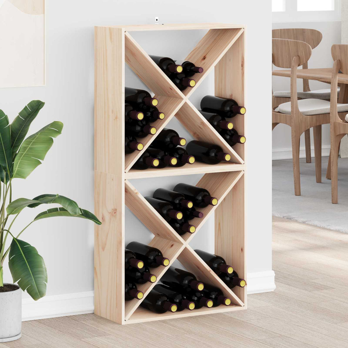 Wijnrek 2 pcs Naturel 62 x 25 x 62 cm Massief grenenhout is nu te koop bij PeponiXL, paradijselijk wonen!