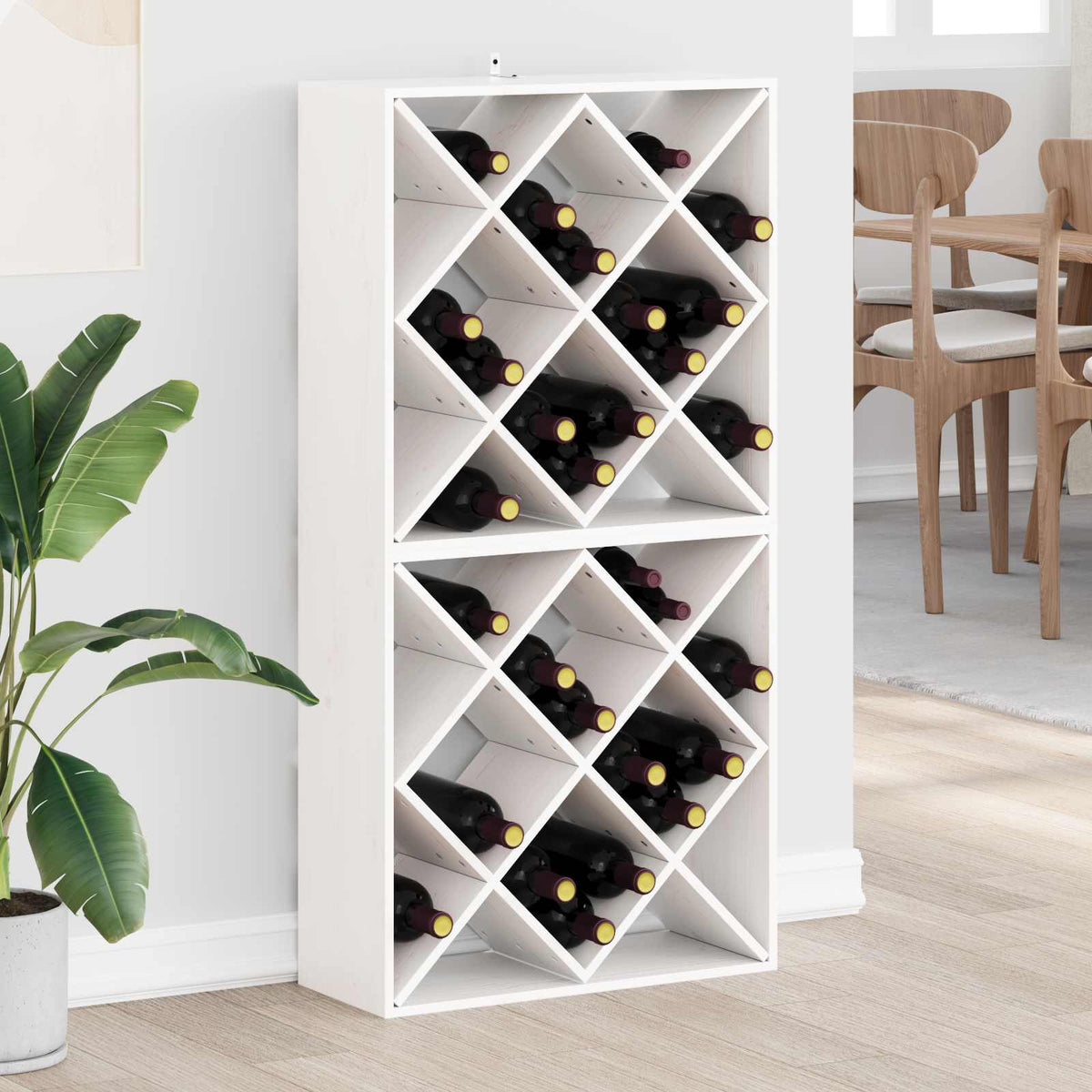 Wijnrek 2 pcs Wit 62 x 25 x 62 cm Massief grenenhout is nu te koop bij PeponiXL, paradijselijk wonen!