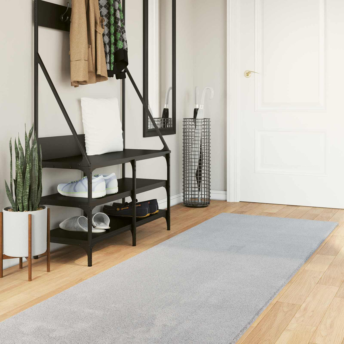 Medium pile zachte en wasbare tapijt HUARTE Grijs 750 x 80 cm is nu te koop bij PeponiXL, paradijselijk wonen!