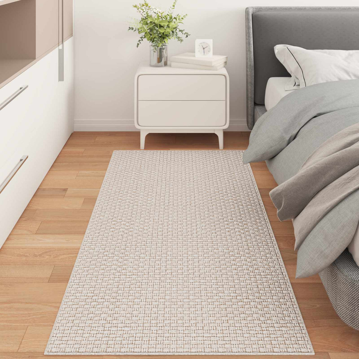 Vloerkleden Rechthoekig FARO Crème 200 x 80 cm Polyester is nu te koop bij PeponiXL, paradijselijk wonen!