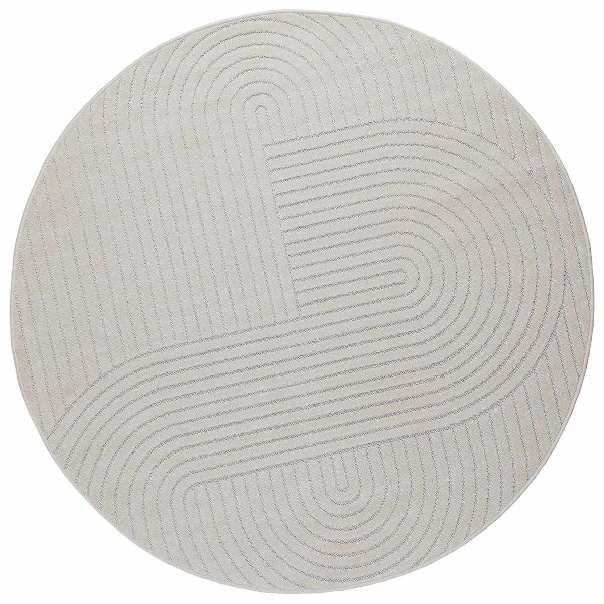 Vloerkleden Rond PALMERAS Crème Ø 120 CM Polyester is nu te koop bij PeponiXL, paradijselijk wonen!