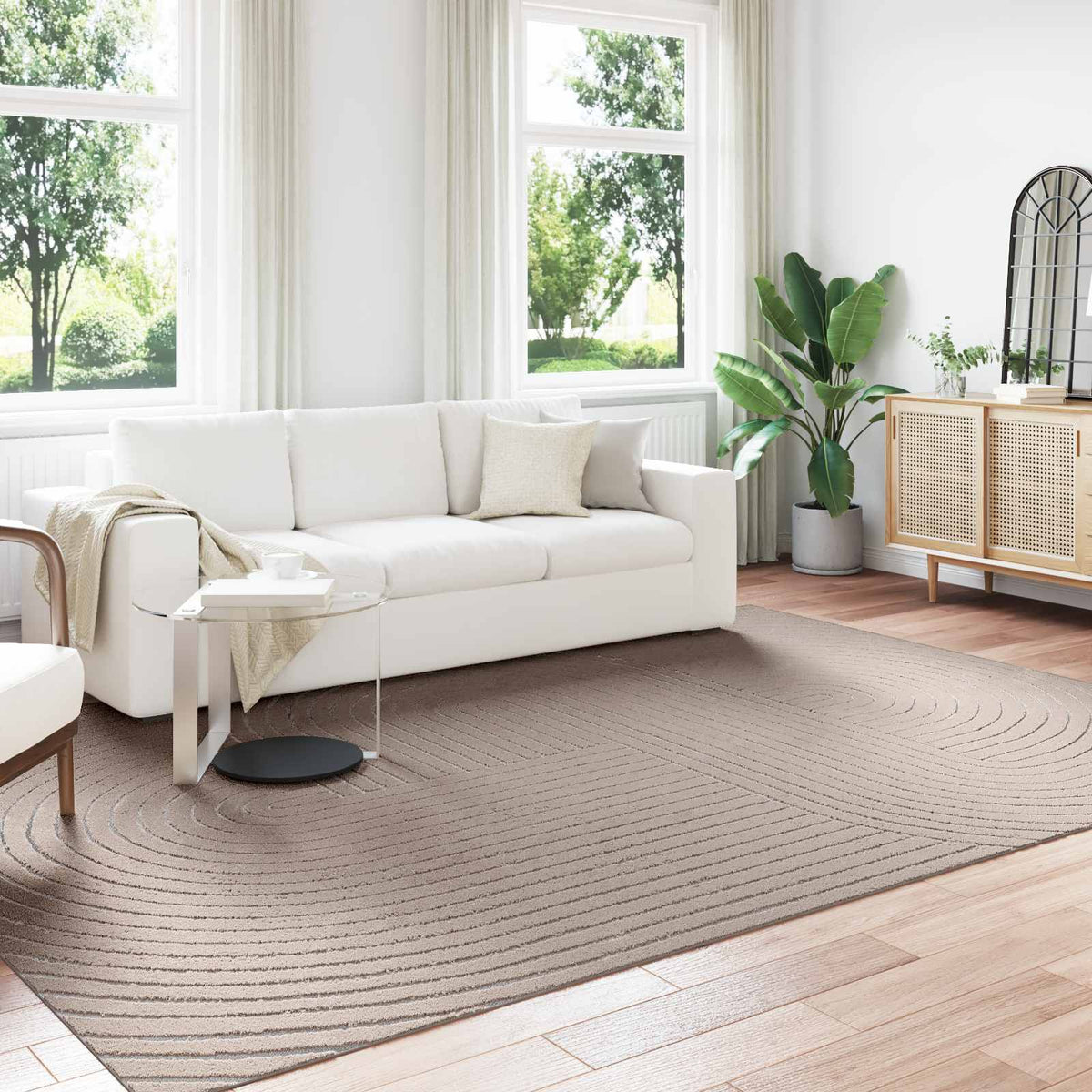 Vloerkleden Rechthoekig PALMERAS Beige 340 x 240 cm Polyester is nu te koop bij PeponiXL, paradijselijk wonen!