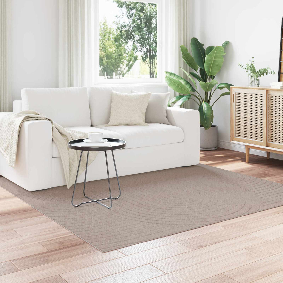 Vloerkleden Vierkant PALMERAS Beige 120 x 120 cm Polyester is nu te koop bij PeponiXL, paradijselijk wonen!