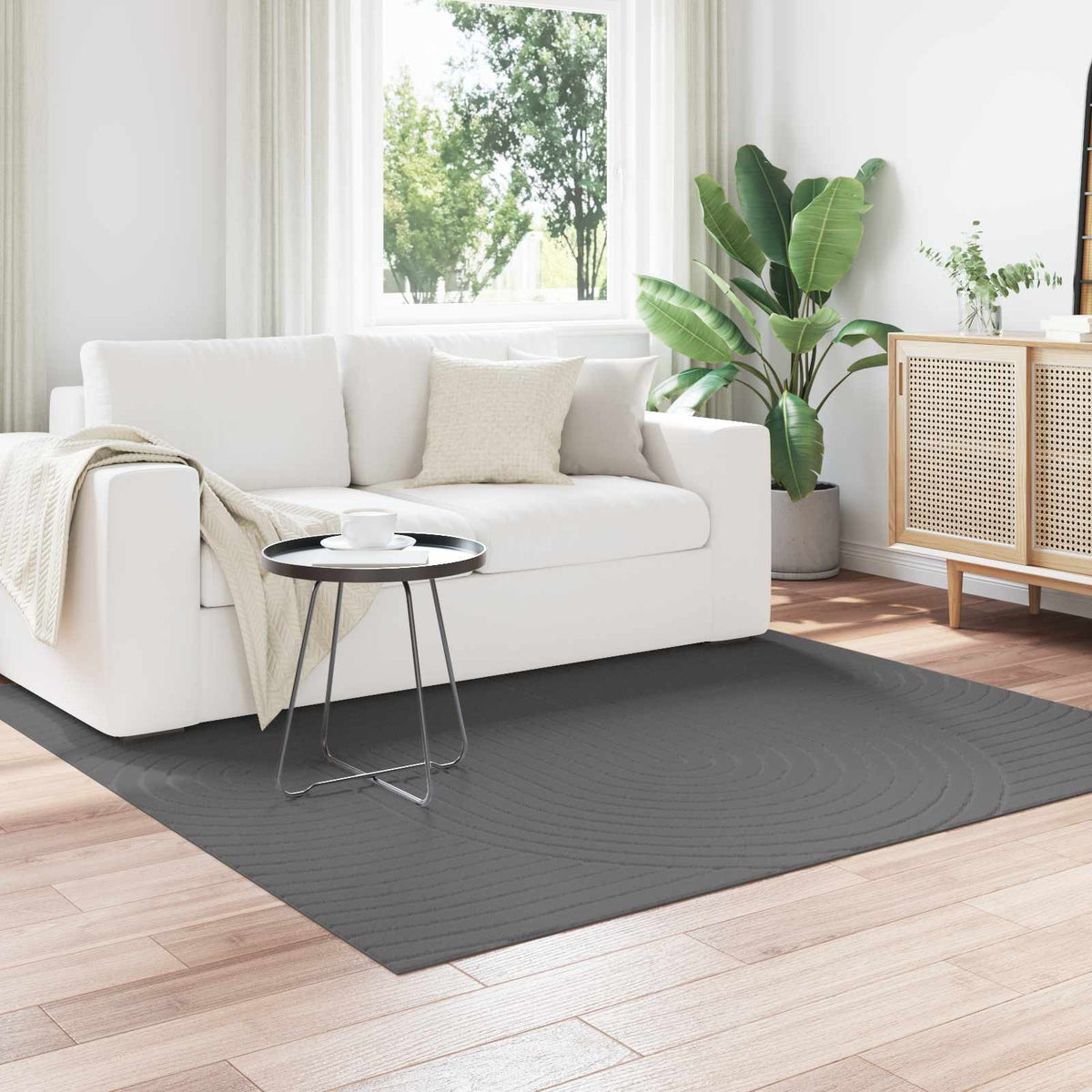Vloerkleden Vierkant PALMERAS Antraciet 120 x 120 cm Polyester is nu te koop bij PeponiXL, paradijselijk wonen!