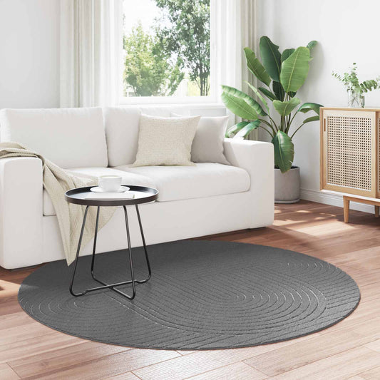 Vloerkleden Rond PALMERAS Antraciet Ø 200 CM Polyester is nu te koop bij PeponiXL, paradijselijk wonen!
