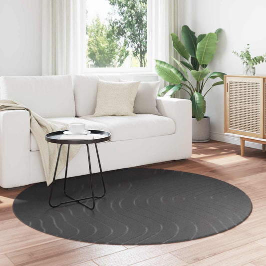 Vloerkleden Rond PALMERAS Antraciet Ø 160 CM Polyester is nu te koop bij PeponiXL, paradijselijk wonen!
