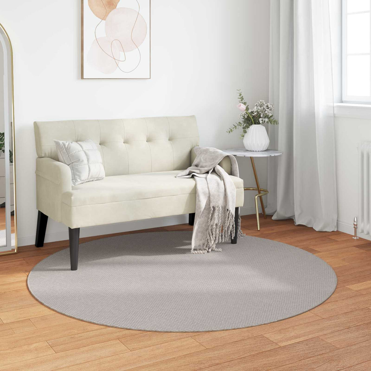 Vloerkleden Rond LUGO Crème Ø 160 CM Polyester is nu te koop bij PeponiXL, paradijselijk wonen!